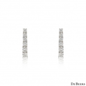 De Beers White Gold Modern Classics Diamond Earrings 1.02ct